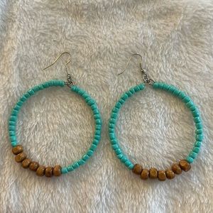 Beaded dangle hoops!